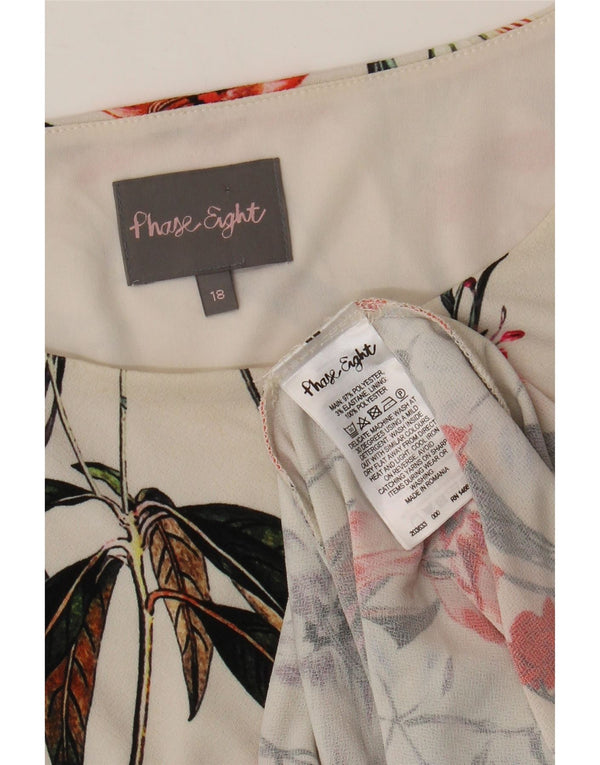 Phase Eight Damen Ärmelloses Etuikleid UK 18 XL Off White Floral