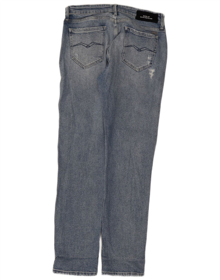 Replay Damen Distressed Tapered Jeans W30 L31 Blau