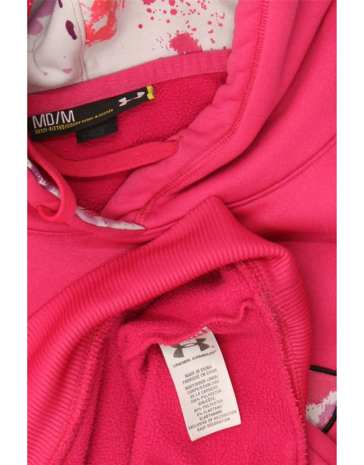 Under Armour Womens Graphic Hoodie Pullover UK 14 Mittelrosa Polyester
