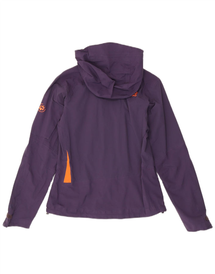 Jack Wolfskin Damen Regenjacke mit Kapuze UK 10 Small Lila Polyamid