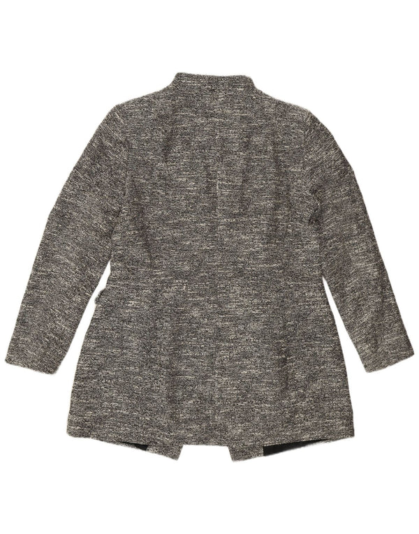 Zara Damenmantel UK 18 XL Grau gefleckte Baumwolle