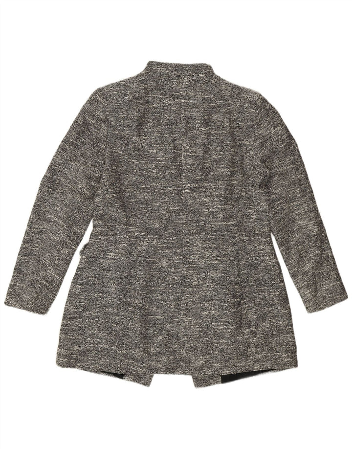Zara Damenmantel UK 18 XL Grau gefleckte Baumwolle