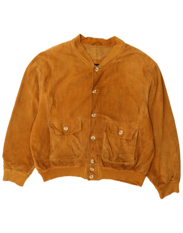 Pica Mens Suede Bomber Jacket IT 42 XL Beige