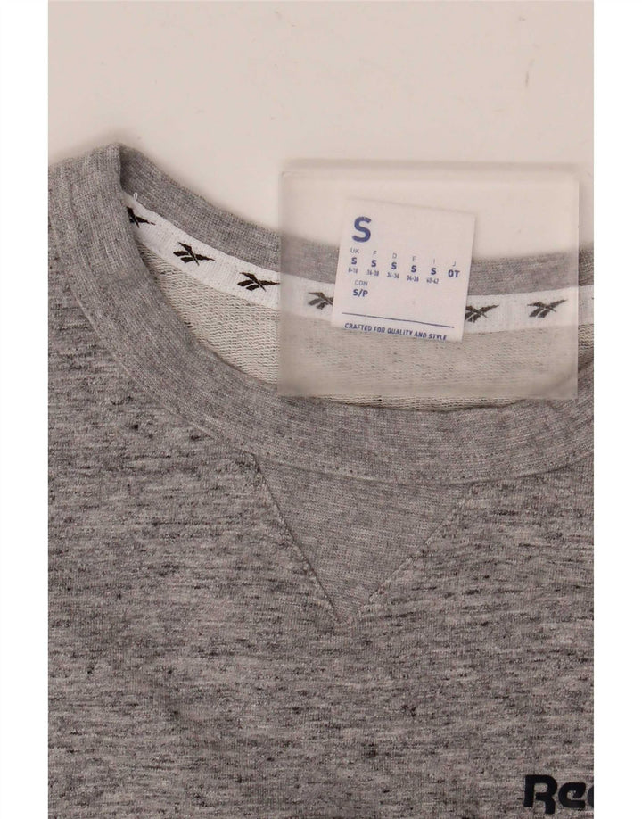 Reebok Damen Übergroßes T-Shirt Top UK 8/10 Small Grau meliert