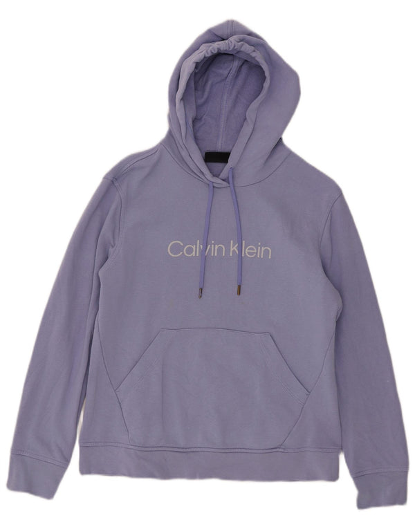 Calvin Klein Damen Graphic Hoodie Pullover UK 14 Medium Lila