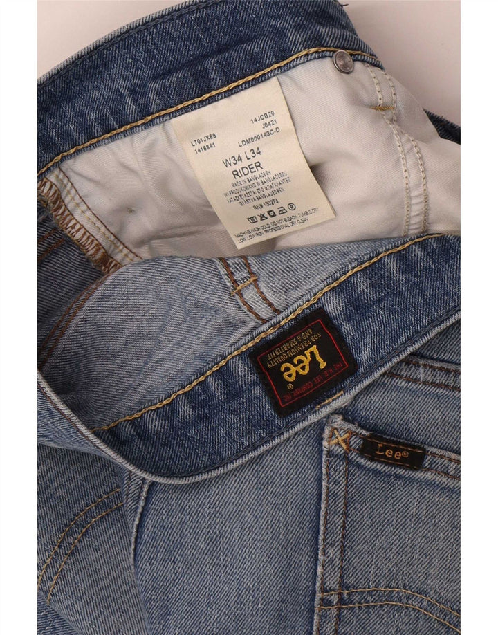 Lee Herren Rider Slim Jeans W34 L34 Blaue Baumwolle