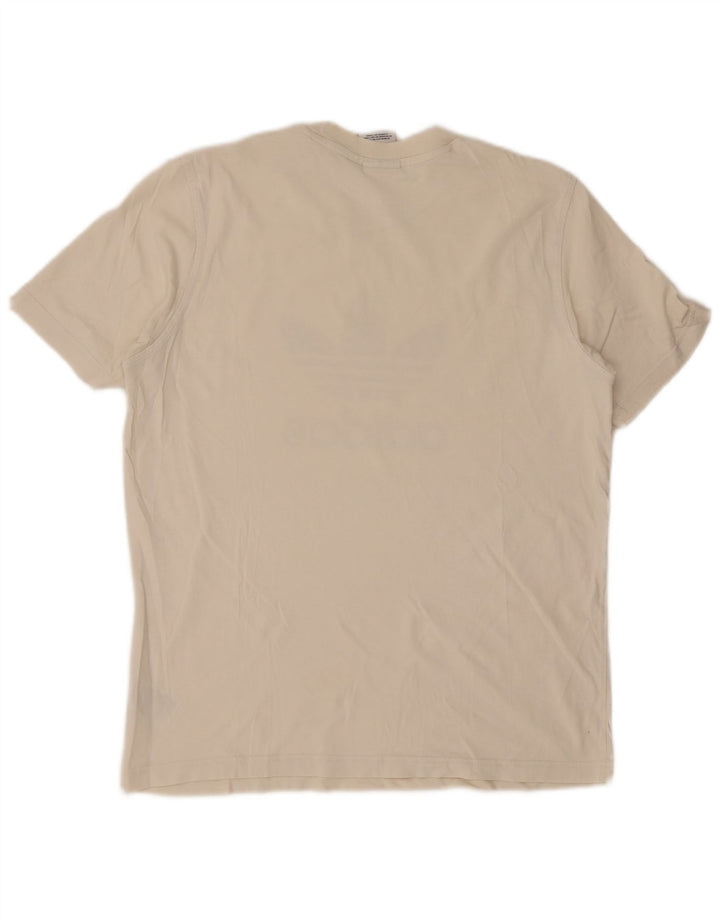 ADIDAS Herren Grafik-T-Shirt-Oberteil aus mittelweißer Baumwolle