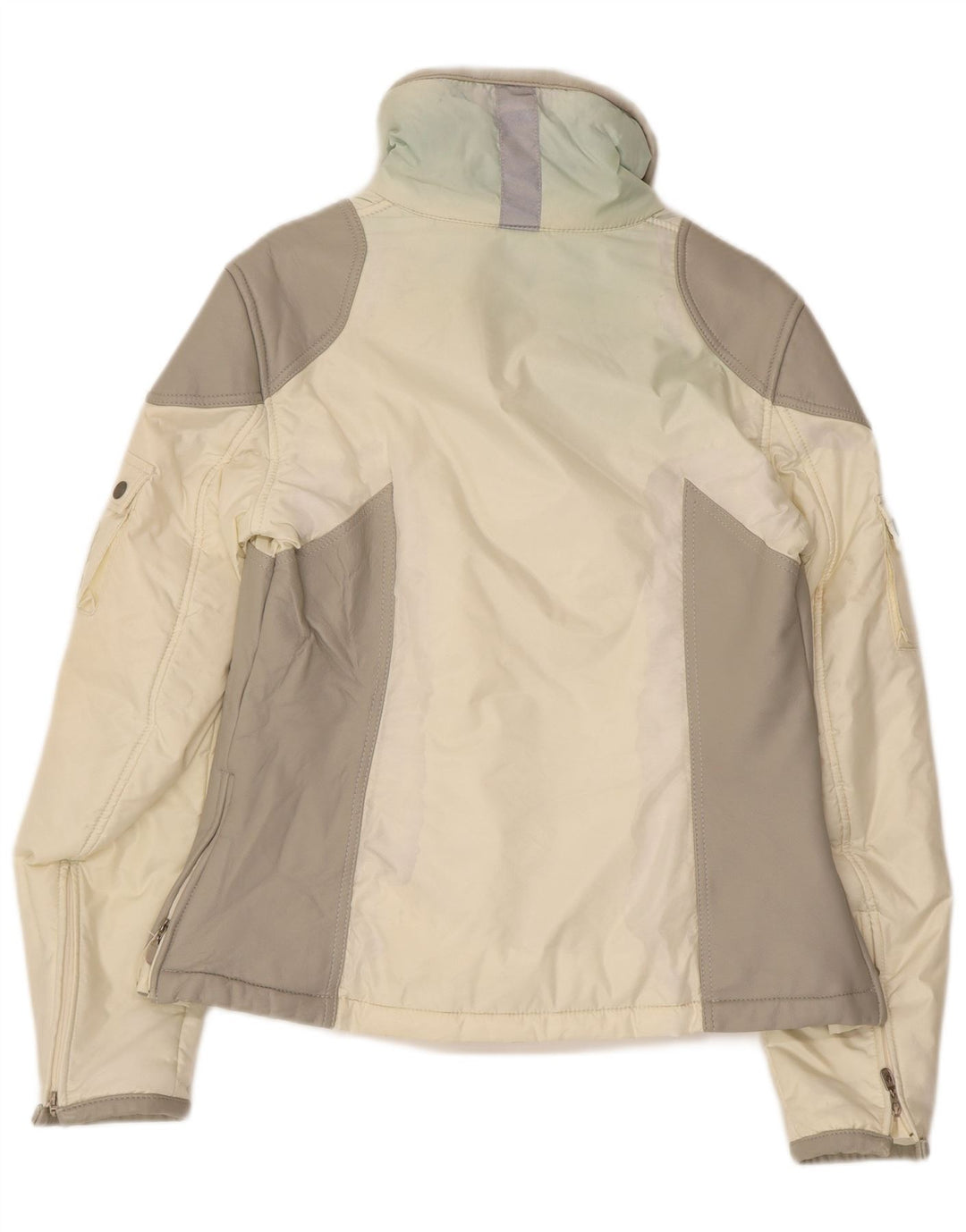 BELSTAFF Mens Graphic Windbreaker Jacket EU 46 Small Off White Colourblock