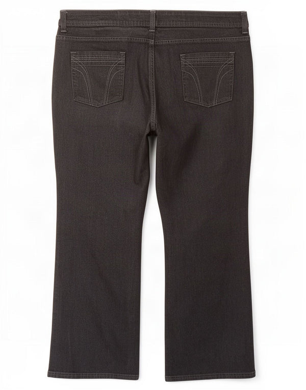 Marks & Spencer Damen Bootcut Jeans UK 22 3XL W42 L30 Graue Baumwolle