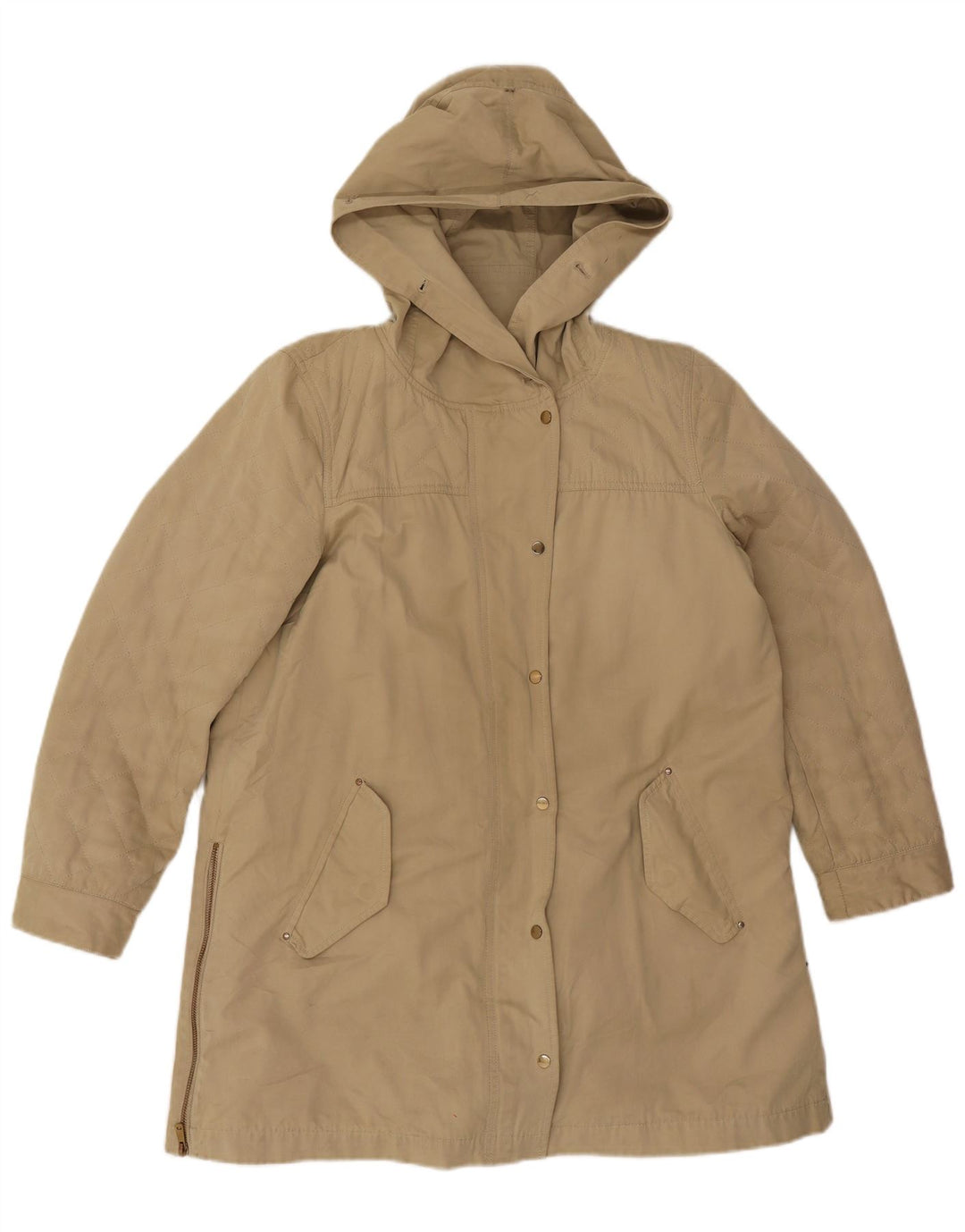Zara Damen-Parka mit Kapuze, Gr. 16, Größe L, Beige
