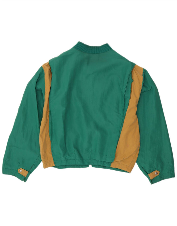 NEWTON Herren Bomberjacke UK 42 XL Grüne Colourblock-Baumwolle