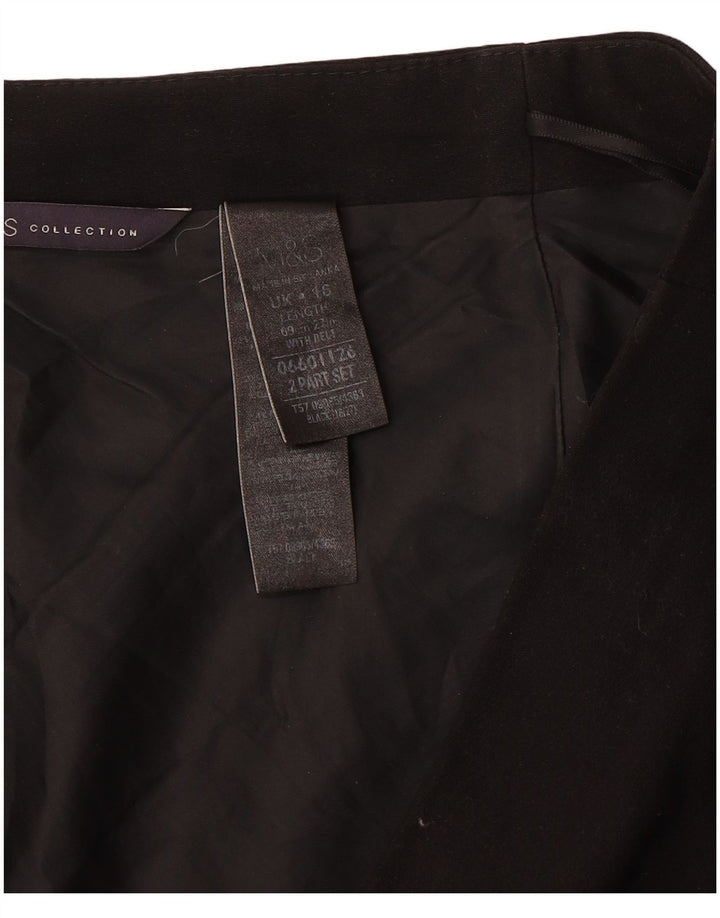 Marks & Spencer Damen Bleistiftrock UK 16 Large W34 Schwarz Polyester