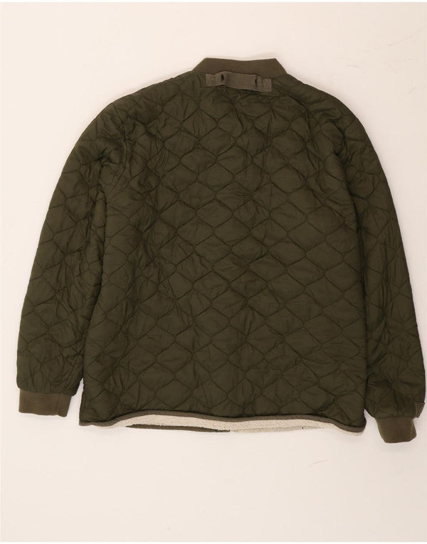 Jack Wills Damen Sherpa Steppjacke UK 14 Large Grün Polyamid