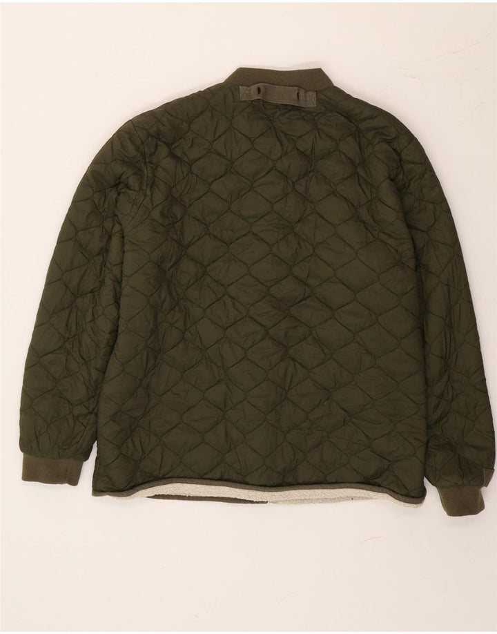 Jack Wills Damen Sherpa Steppjacke UK 14 Large Grün Polyamid
