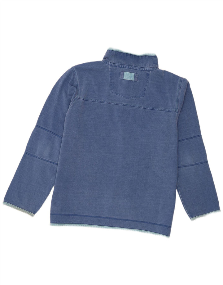 Fat Face Herren-Sweatshirt mit Reißverschluss am Hals, XL, Blau, Baumwolle