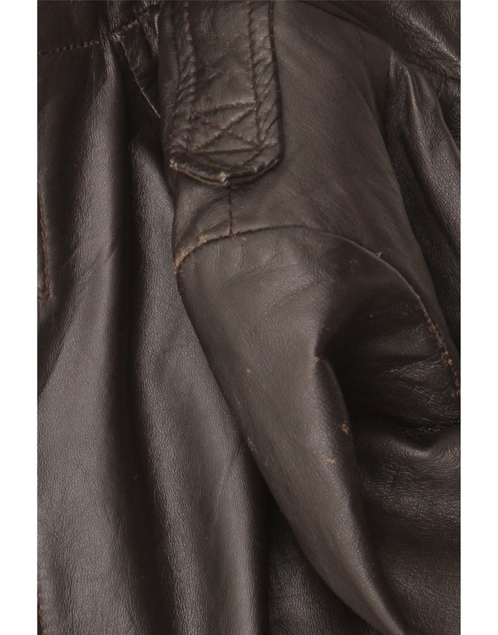 Zara Damen Lederjacke UK 10 Kleines braunes Leder