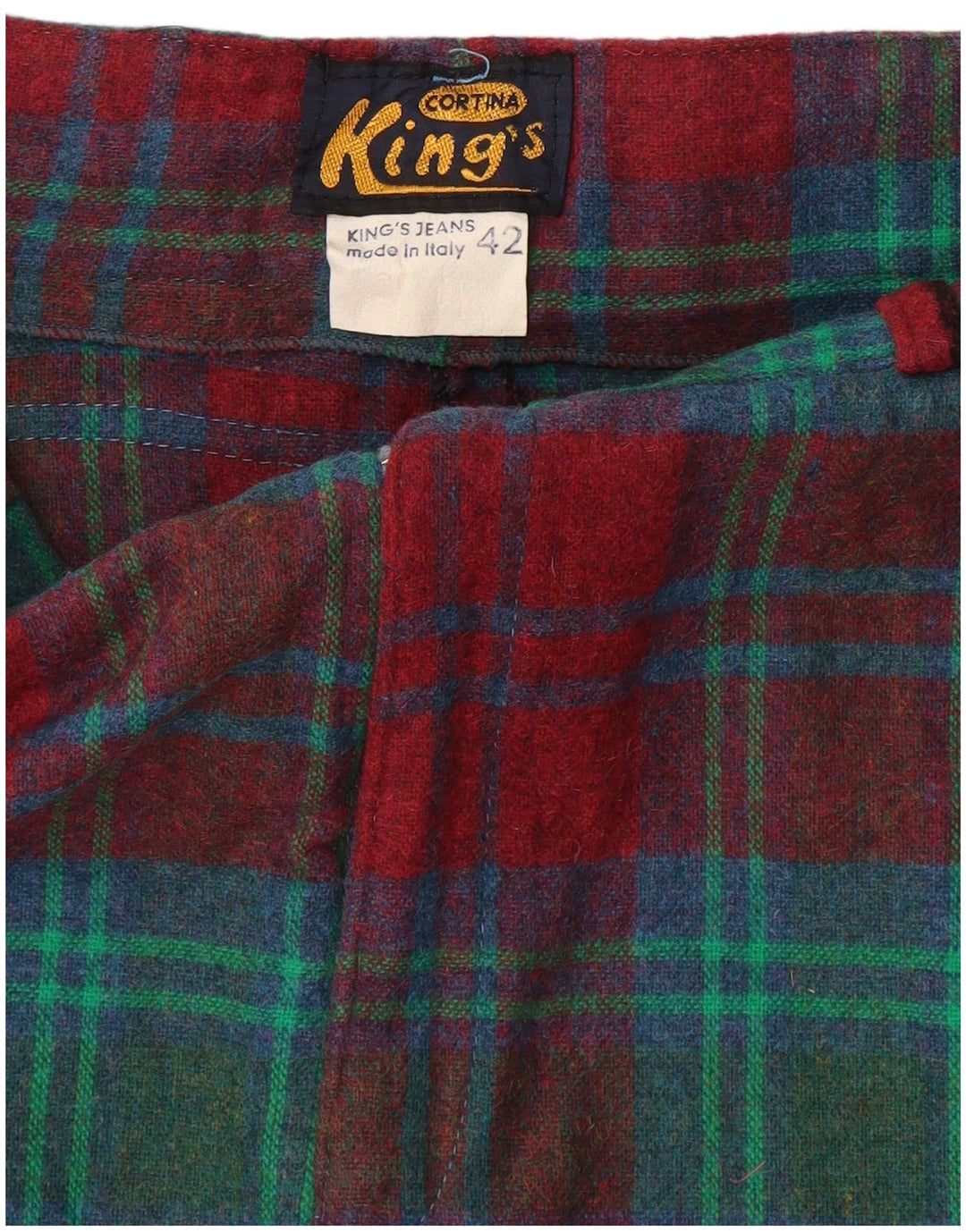 Vintage Damen Cargorock IT 42 Medium W28 Rot karierte Wolle