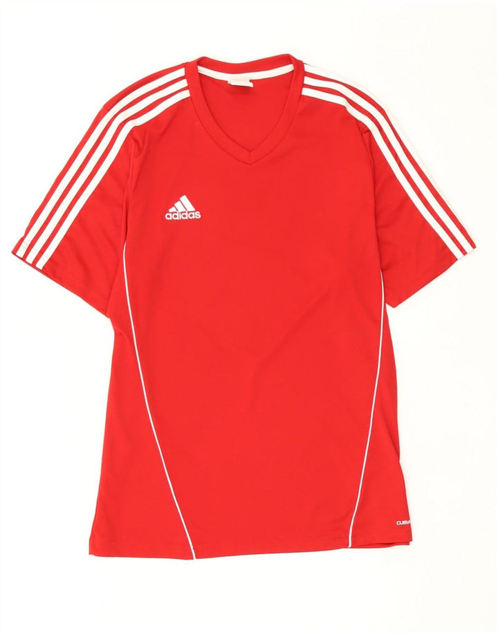 Adidas Herren Climalite T-Shirt Top Large Rot Polyester