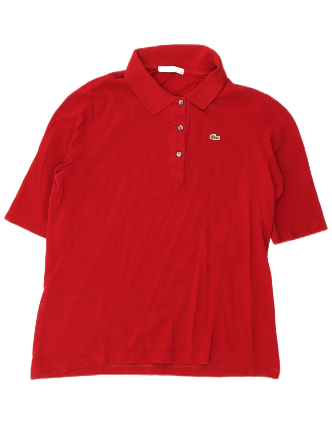 Lacoste Damen Poloshirt Größe 46 XL Rote Baumwolle