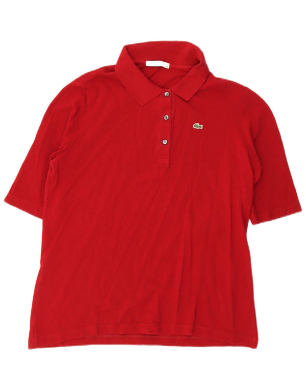 Lacoste Damen Poloshirt Größe 46 XL Rote Baumwolle