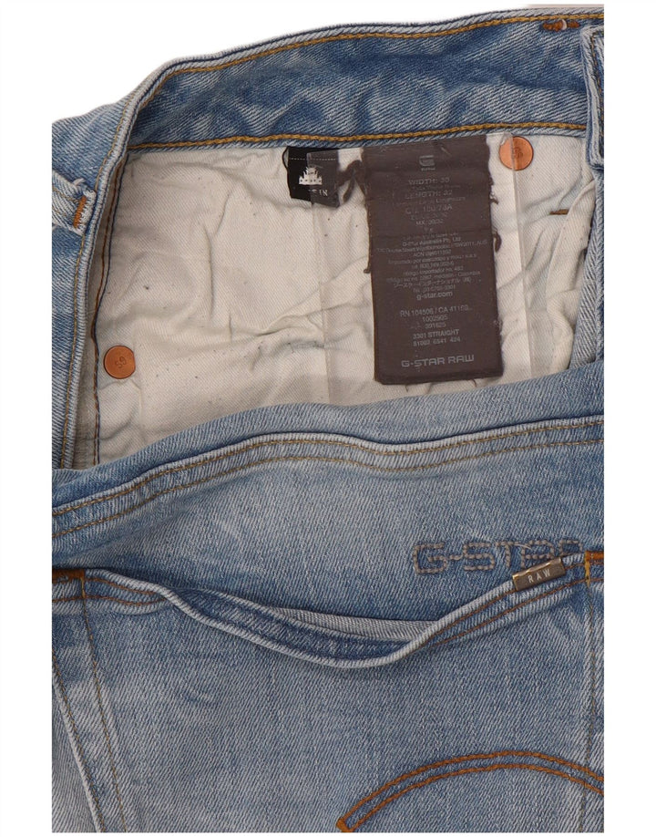 G-STAR Womens Straight Jeans W30 L32 Blue Cotton