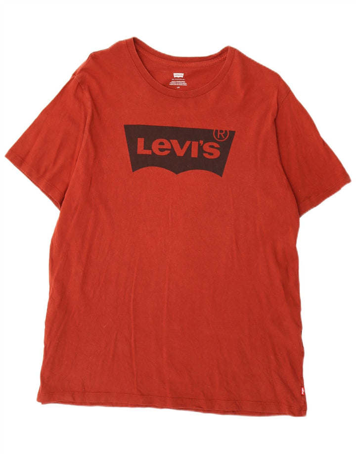 Levi's Herren-T-Shirt mit Grafik, Größe L, aus roter Baumwolle