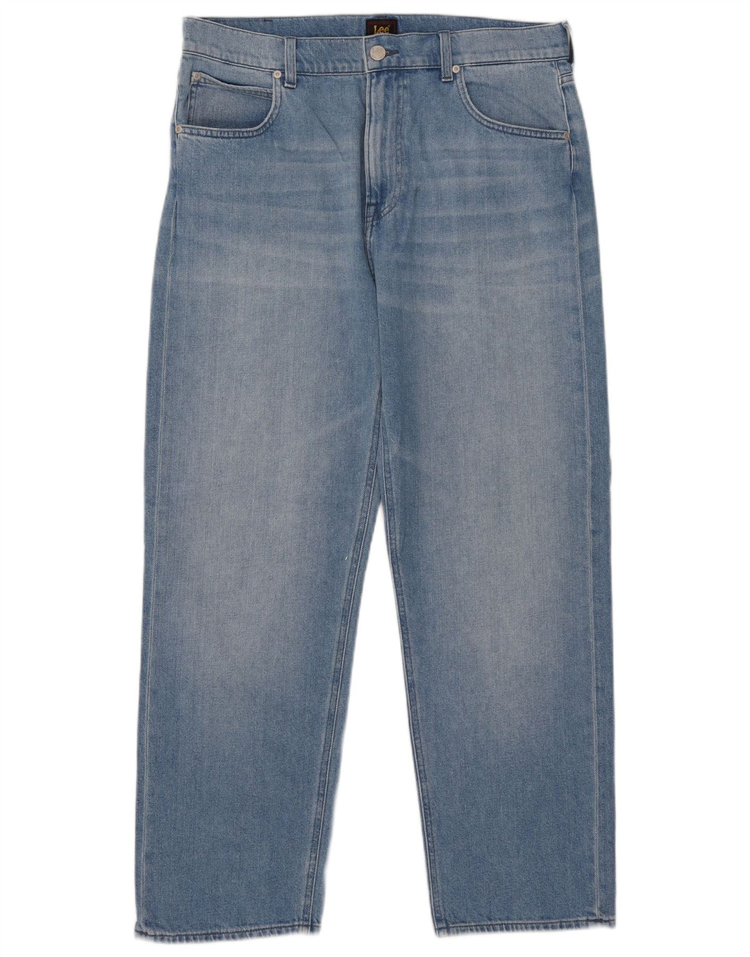 Lee Damen Straight Jeans W34 L29 Blaue Baumwolle
