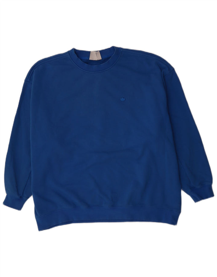 ADIDAS Damen-Sweatshirt in Übergröße, Größe UK 14, Größe L, Blau, Baumwolle