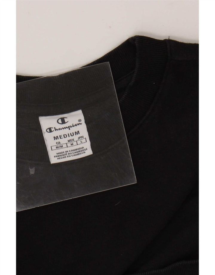 Champion Womens Graphic Sweatshirt Jumper UK 14 Medium Black
