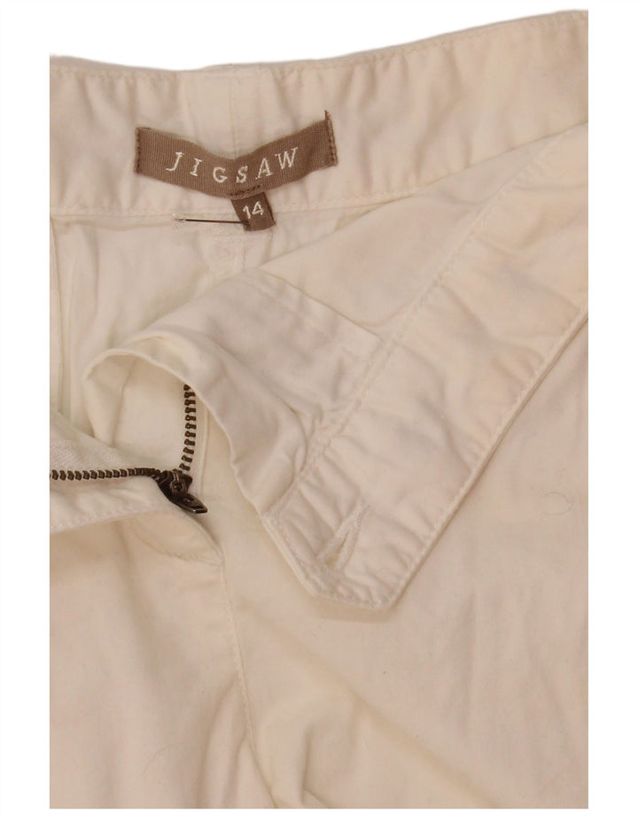Jigsaw Damen Pegged Chino Shorts UK 14 Large W36 Weiß