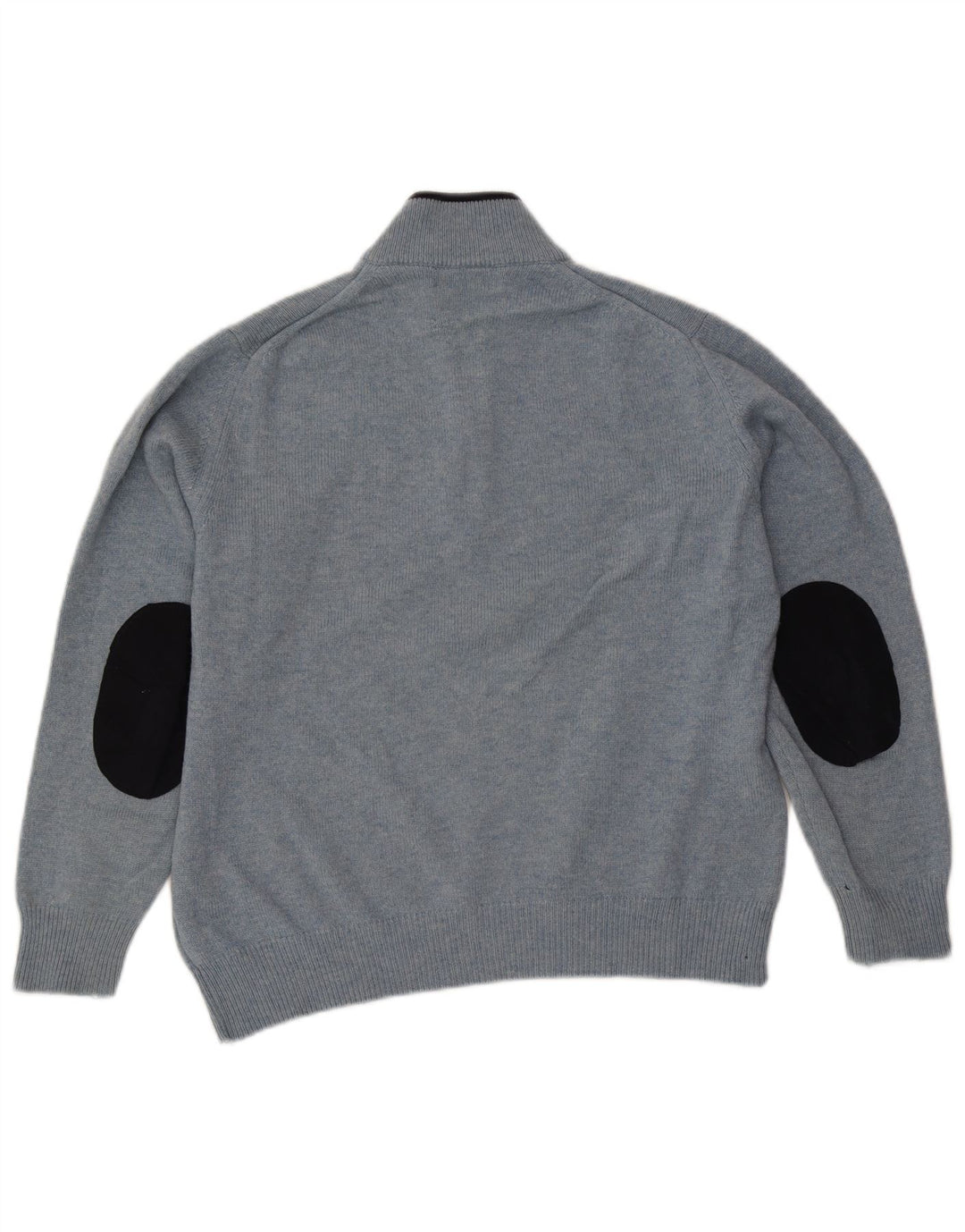 Fred Perry Herren-Pullover mit Reißverschluss am Hals, mittelblaue Wolle