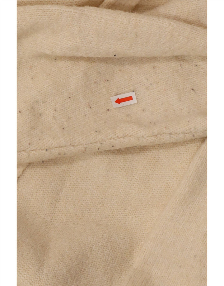 Zara Damen-Strickjacke, übergroß, lang geschnitten, offen, Gr. 10, Größe S, gebrochenes Weiß
