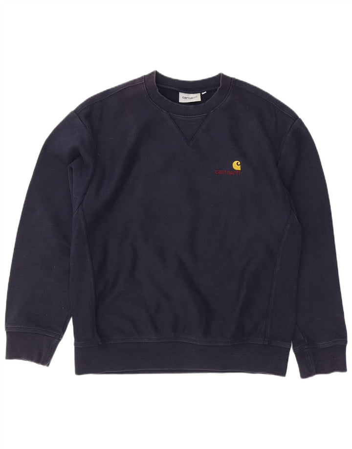 Carhartt Herren-Sweatshirt-Pullover, mittelmarineblaue Baumwolle