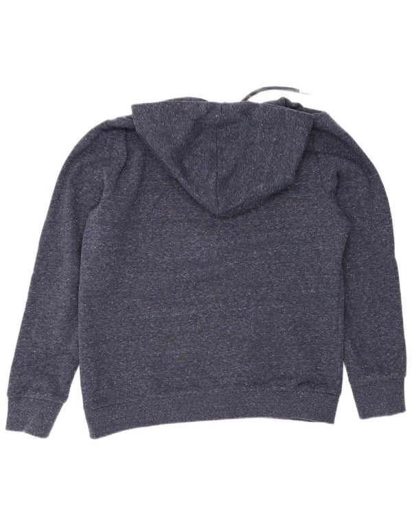 Superdry Graphic Hoodie-Pullover für Damen, UK 16, Größe L, marineblau gesprenkelte Baumwolle