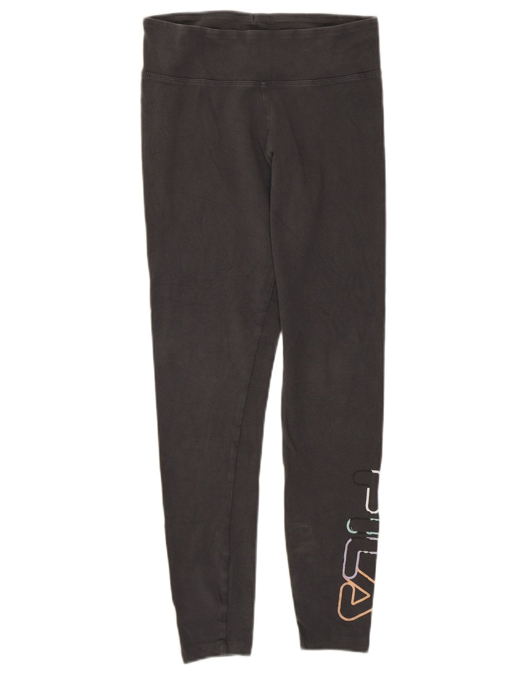 Fila Womens Graphic Leggings UK 10 Small Graue Baumwolle