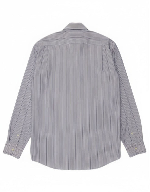 Renato Balestra Mens Shirt Size 39 15 1/2 Medium Blue Striped Cotton