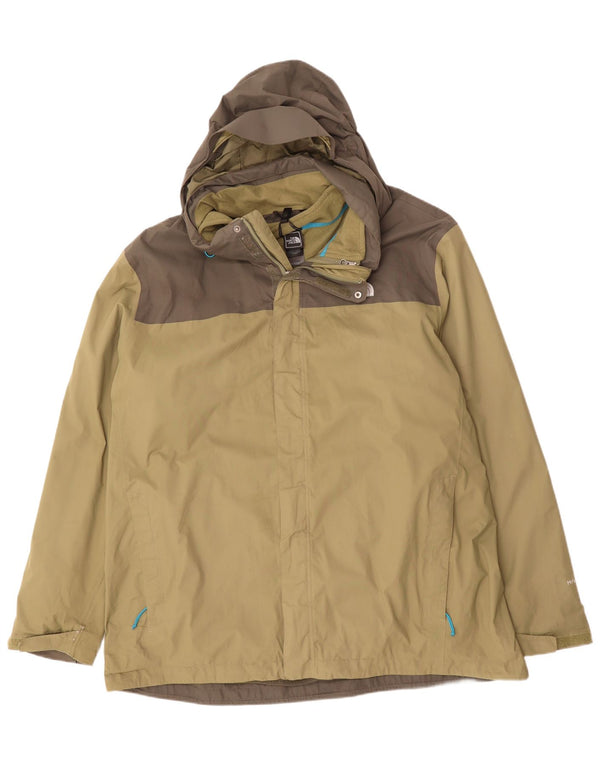 THE NORTH FACE Herren-Windjacke mit Kapuze, UK 46 3XL, Khaki, Farbblock