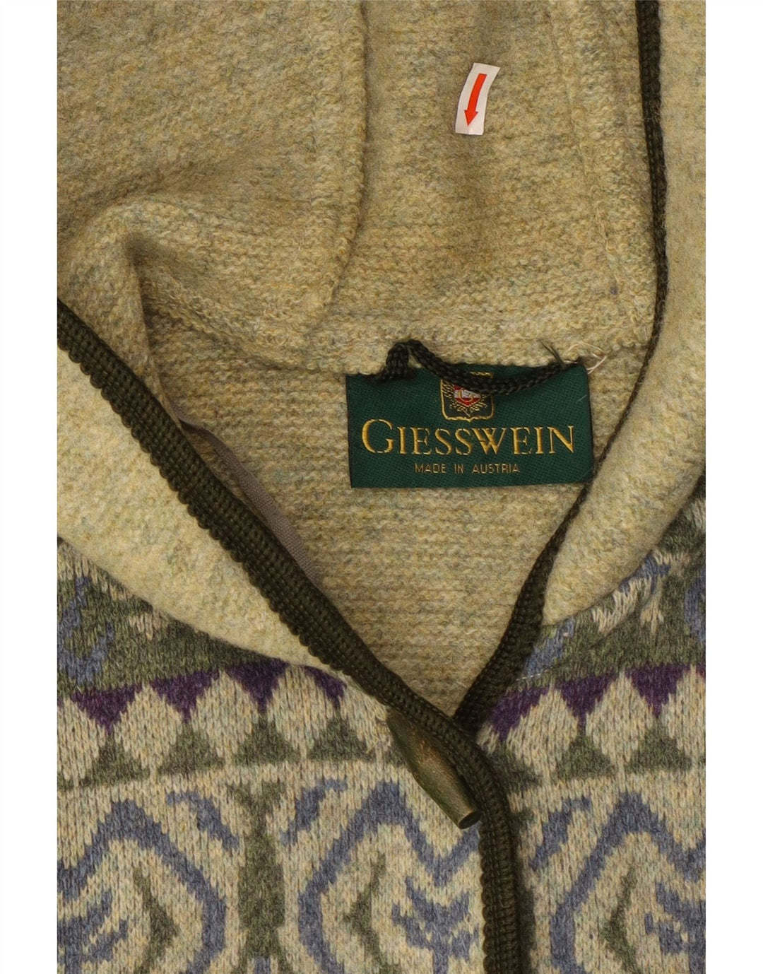 GIESSWEIN Damen-Strickjacke mit Kapuze, UK 14, Größe L, Grün, Fair Isle