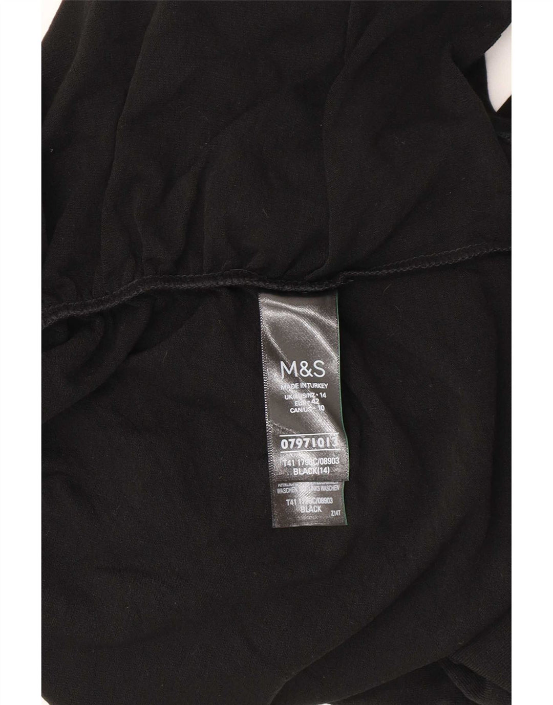 Marks & Spencer Damen Top Langarm UK 14 Large Schwarz Acryl