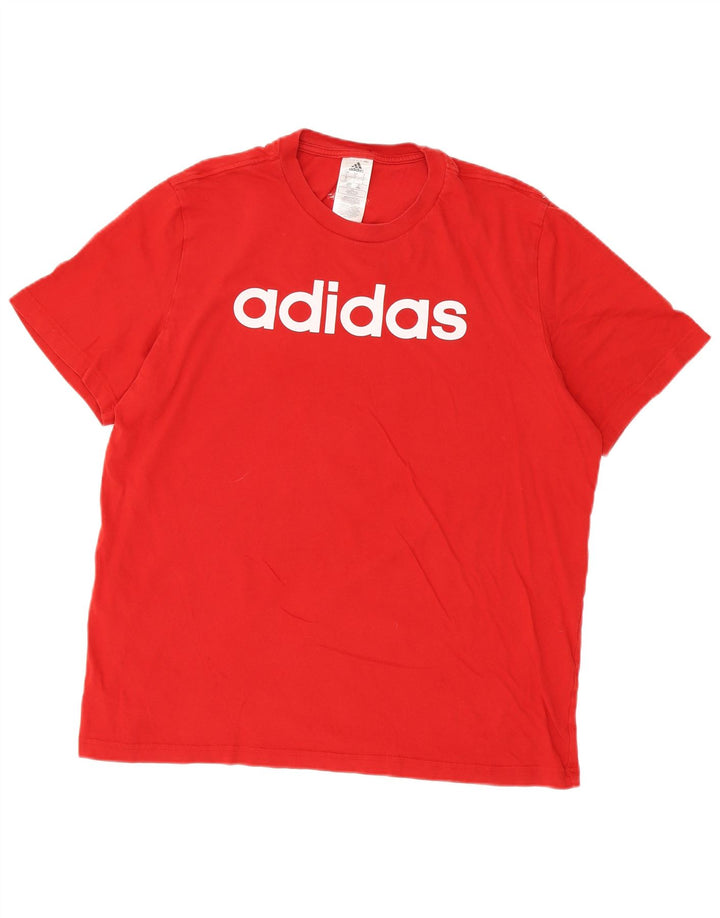 Adidas Herren Grafik T-Shirt Top Große rote Baumwolle