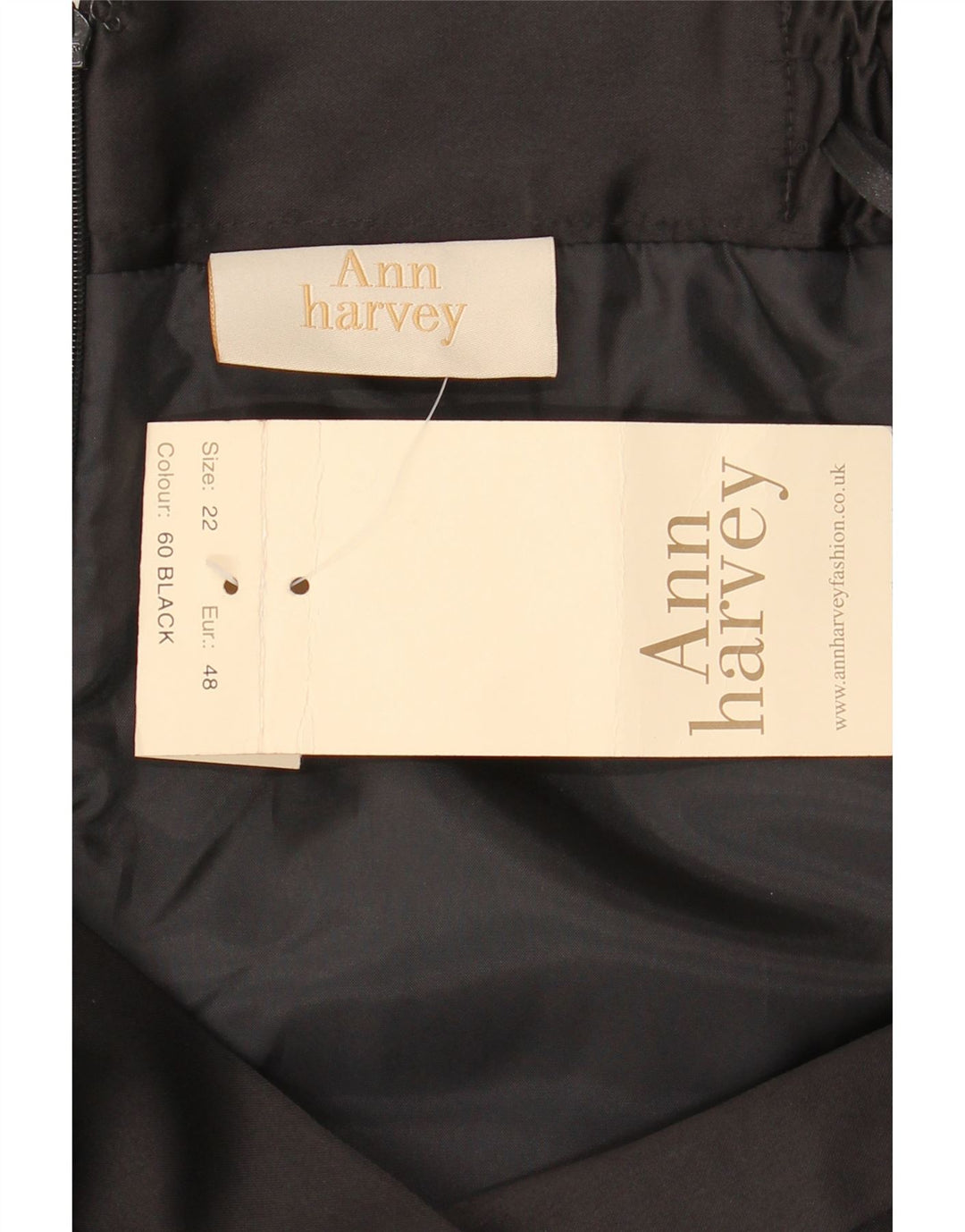 ANN HARVEY Damen gerader Rock UK 22 2XL W44 Schwarz Polyester