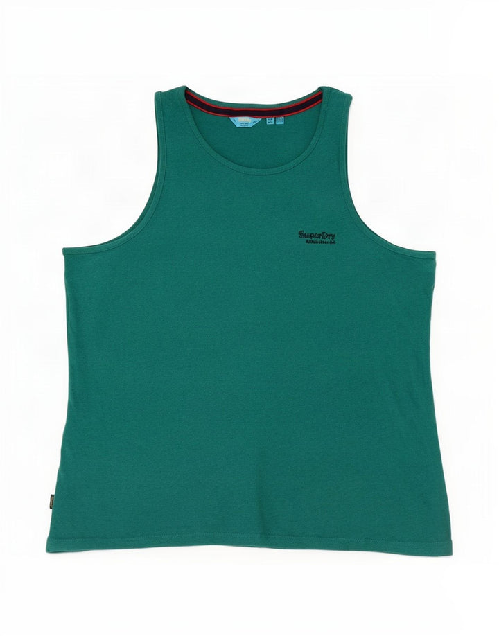 Superdry Damen-Trägershirt, UK-Größe 44, Größe L, Grün, Baumwolle