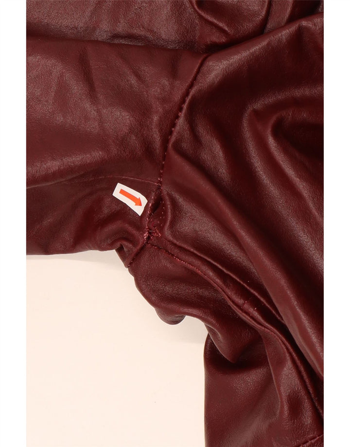 VINTAGE Damen Lederjacke UK 18 XL Burgund