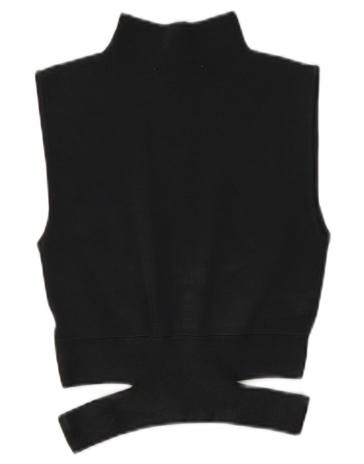 Zara Damen Ärmelloses Strick-Crop-Top UK 10 Small Grau