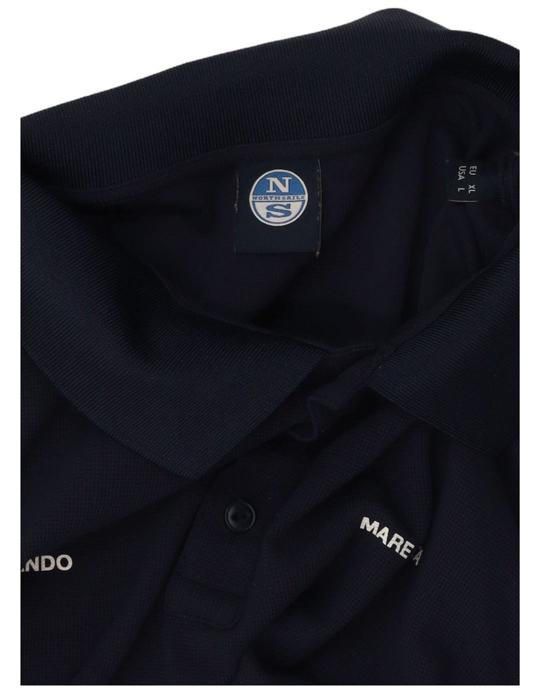 NORTH SAILS Mens Polo Shirt Large Navy Blue Polyester Vintage North Sails and Second-Hand North Sails from Messina Hembry 
