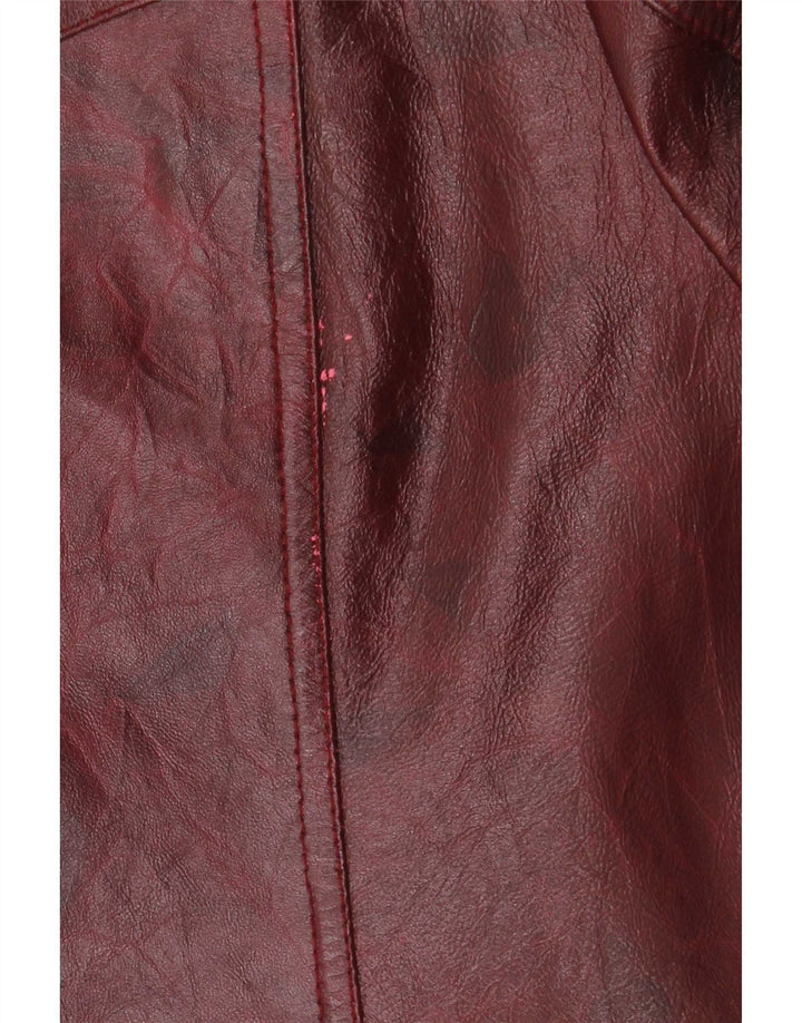 Vintage Damen Lederjacke UK 26 5XL Burgund