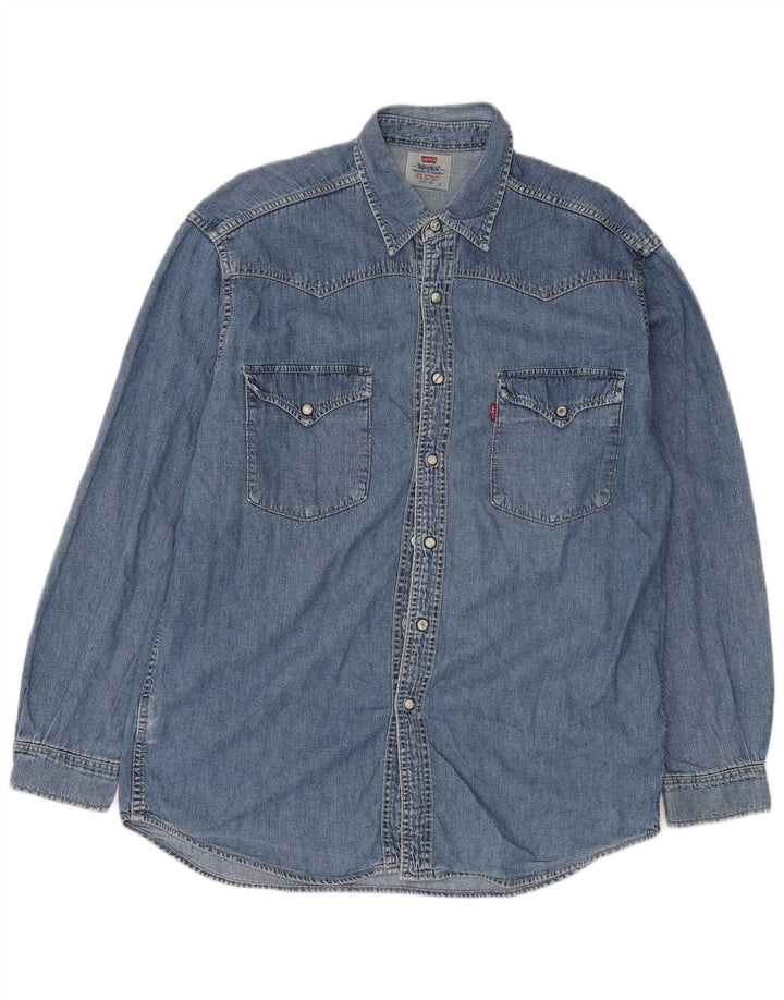 Levi's Herren-Jeanshemd, groß, aus blauer Baumwolle, Western-Stil