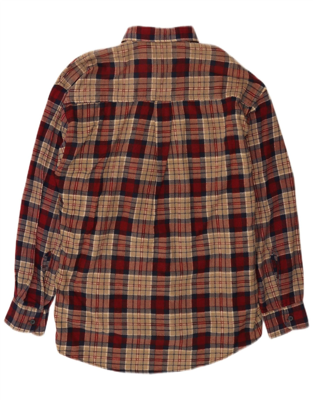 Vintage Herren Flanellhemd Mittelrot karierte Baumwolle