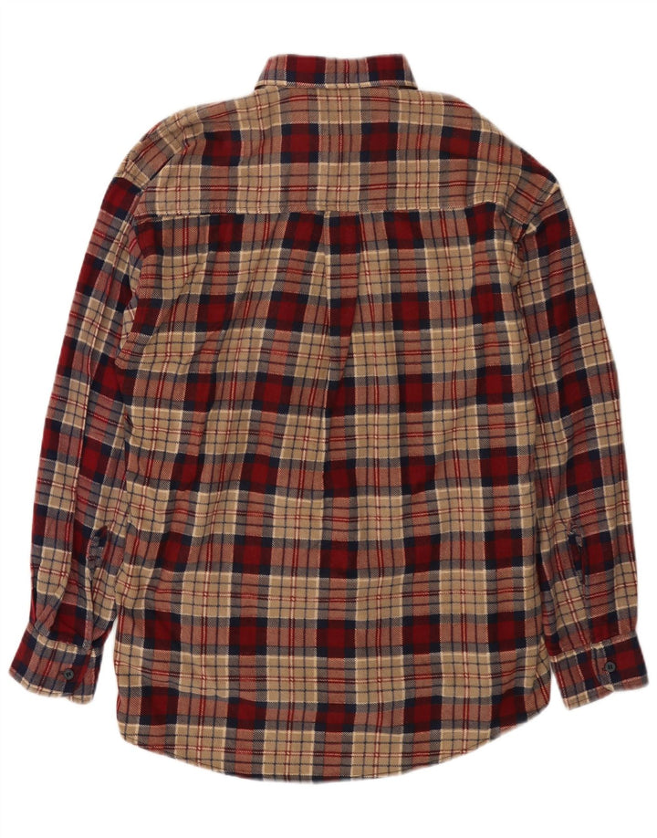 Vintage Herren Flanellhemd Mittelrot karierte Baumwolle