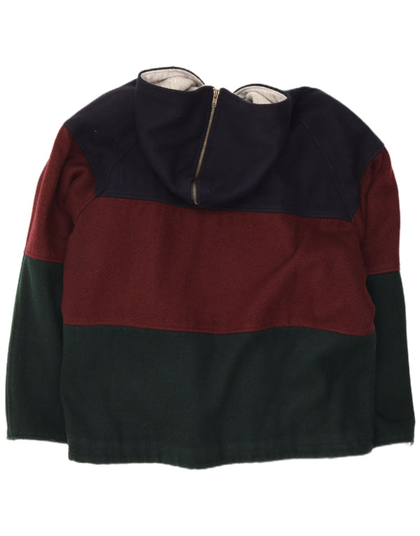 Vintage Herren Windjacke UK 38 Medium Marineblau Colourblock Acryl